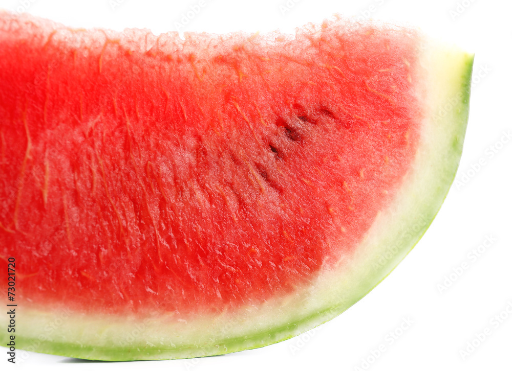Fresh slice of watermelon, isolated on white