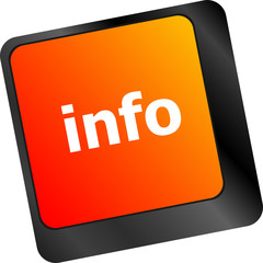 Poster - Info text on a button keyboard, business concept
