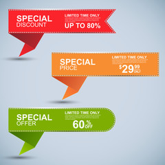 Aufkleber - Origami sale banners
