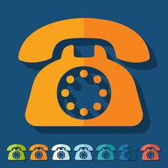 Sticker - Flat design: telephone