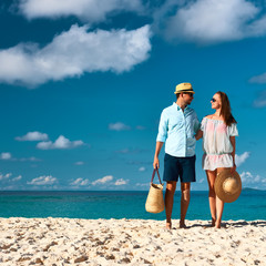 Sticker - Couple on a beach at Seychelles