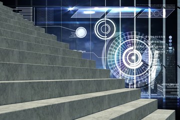 Poster - Composite image of grey steps