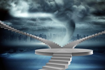 Poster - Composite image of winding stairs