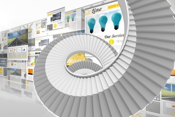 Poster - Composite image of winding stairs