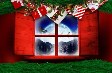 Poster - Composite image of festive christmas wreath