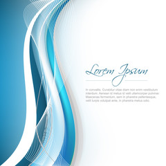 Poster - Abstract blue vector background with wave