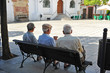© joserpizarro - Three old men sitting on the bench, Spanish village