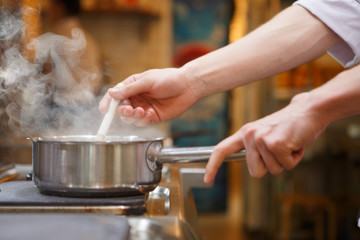 Chef preparing food