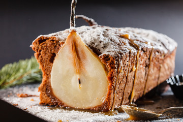 Canvas Print - winter pear cake