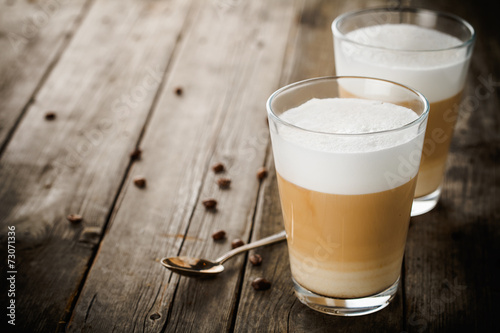 Photographie Two glasses of latte