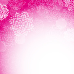 Fototapete - Abstract pink christmas snowflakes background