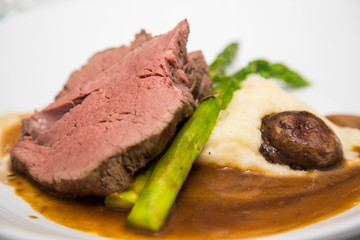 Wall Mural - Prime Rib with Stalk of Asparagus