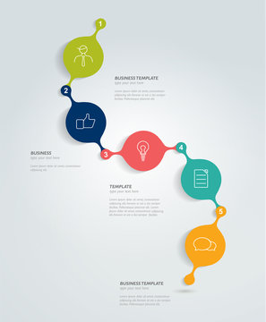 Timeline simply round template. Vector minimalistic banner.