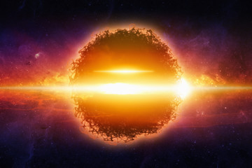 Wall Mural - exploding planet in space