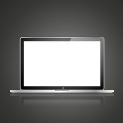 Wall Mural - modern glossy laptop isolated on black