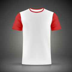 Wall Mural - white and red T-shirt template