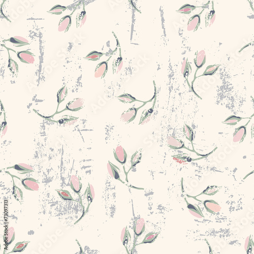Naklejka na drzwi grungy floral seamless pattern