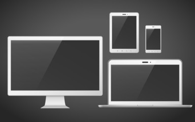 Wall Mural - modern device set over black background