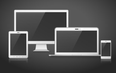Wall Mural - modern device set over black background