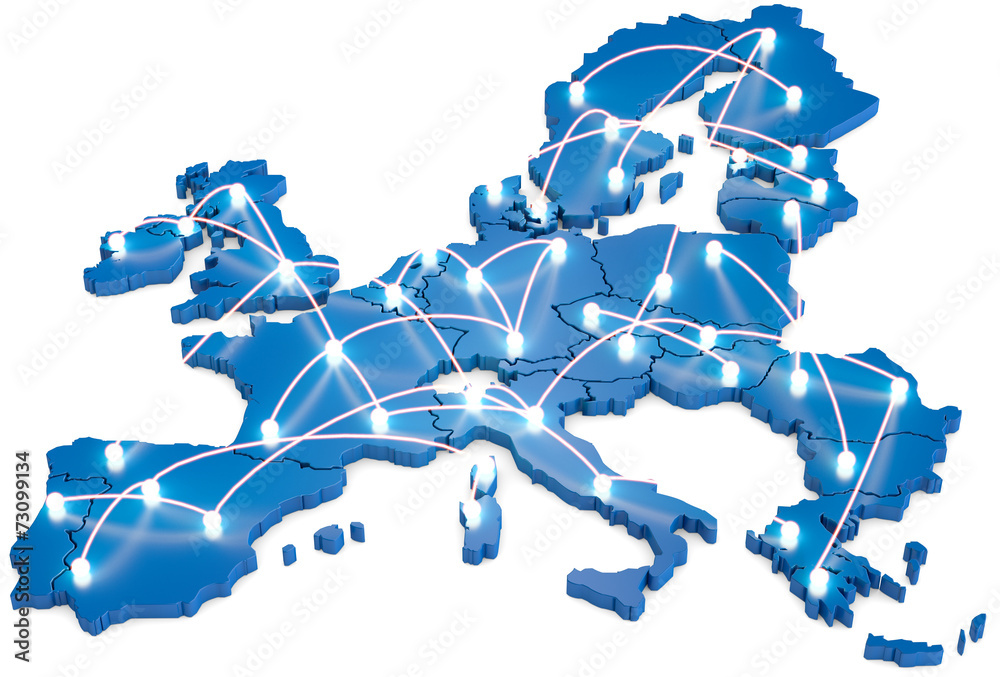 EU Netzwerk - obrazy, fototapety, plakaty 