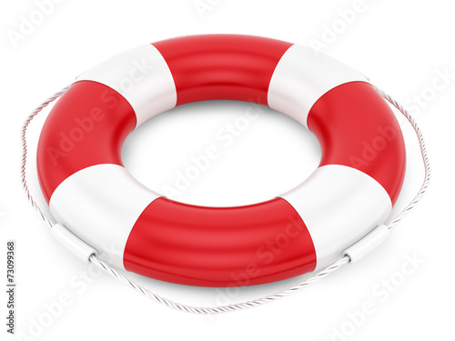 Fotomural render of a lifebelt, isolated on white