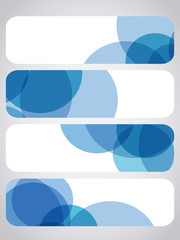 abstract blue round header set