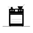 stove black and white vector