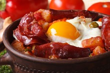Baked Eggs With Chorizo And Vegetables On The Spanish Recipe