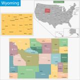 Fototapeta Mapy - Wyoming map