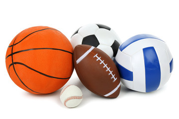 Poster - Sports balls isolated on white