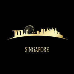 Wall Mural - Luxury golden Singapore skyline