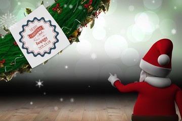 Fototapete - Composite image of cute cartoon santa claus