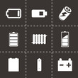 Vector black batery icons set