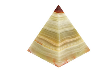 souvenir onyx pyramid on an isolated background