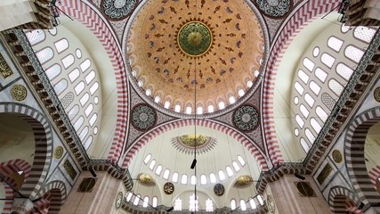 Sticker - Interior view in Suleymaniye Mosque, Istanbul, Turkey