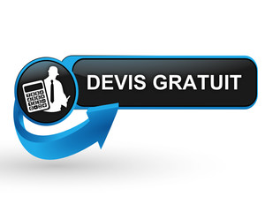 Poster - devis gratuit sur bouton web design bleu