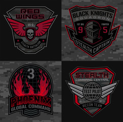 stealth pilot military patch emblems