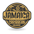 Stamp or label with the name of Jamaica