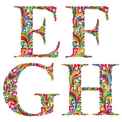 Poster - Vintage letters e f g h.
