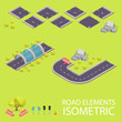 © ekzarkho - Road elements isometric. Road font. Letters I and J