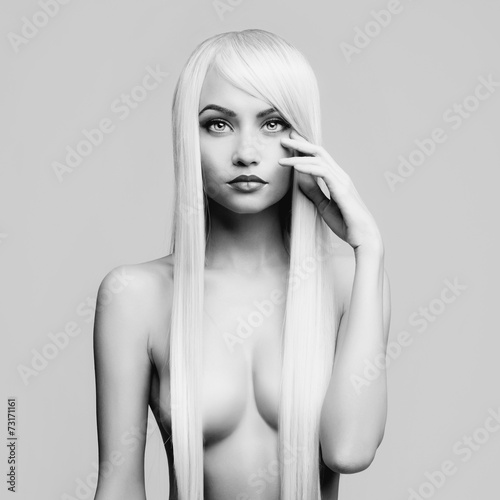 Fototapeta na wymiar blonde with long hairs