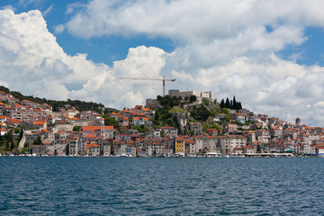 Wall Mural - Sibenik, Croatia view from the sea