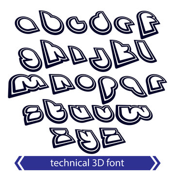 Typescript retro style, technical 3D font, contemporary shift sm