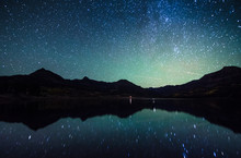 Milky Way Reflection At William's Lake,colorado 
