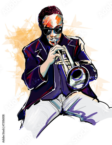 Naklejka dekoracyjna Trumpet player