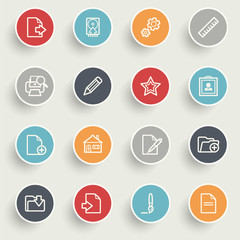 Wall Mural - Document icons with color buttons on gray background.