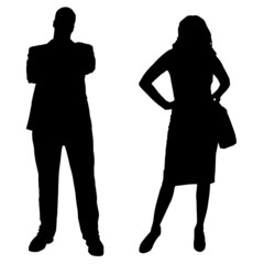 Sticker - Vector silhouettes of business people.