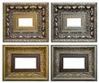 Golden and silver vintage frame isolated on white background