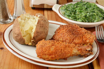 Wall Mural - Baked chicken and potato