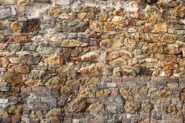 Wall Mural - old wall of bricks and stones